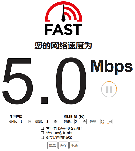 FAST 在線的家用網(wǎng)絡(luò)寬帶測(cè)速工具