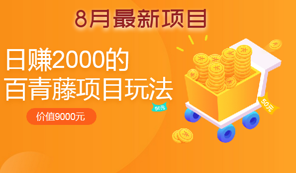 8月最新：日賺2000的百青藤項目玩法（價值9000）