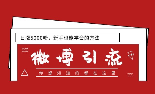 零基礎(chǔ)玩微博引流推廣，日漲5000粉